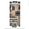 Studio Floor Plan 516 sf